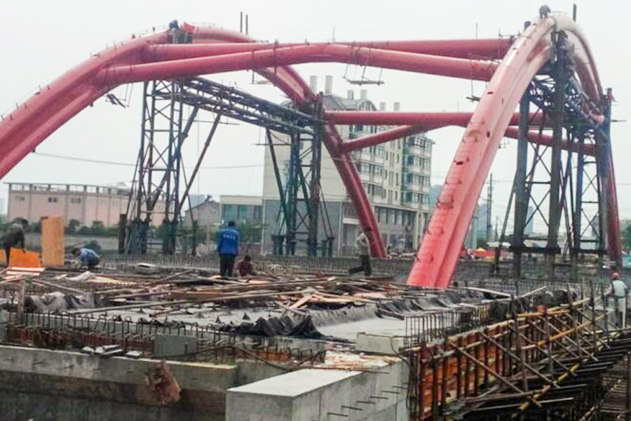 Мост Ташань-роуд, пересекающий реку Синьлай, уезд Лайан, провинция Аньхой